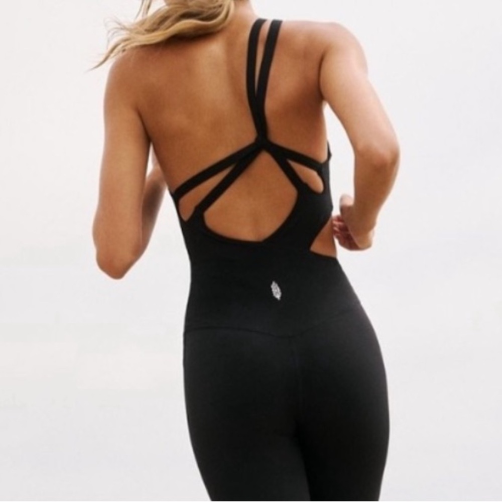 NWOT Black Transcend Limits Onesie free people movement